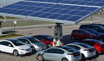 EV charging with solar canopy